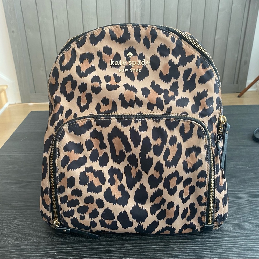 Like New Kate Spade Nylon Leopard Backpack